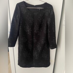 Chic Black Floral Long Sleeve Dress